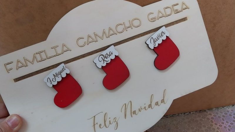 Adorno puerta navidad calcetín